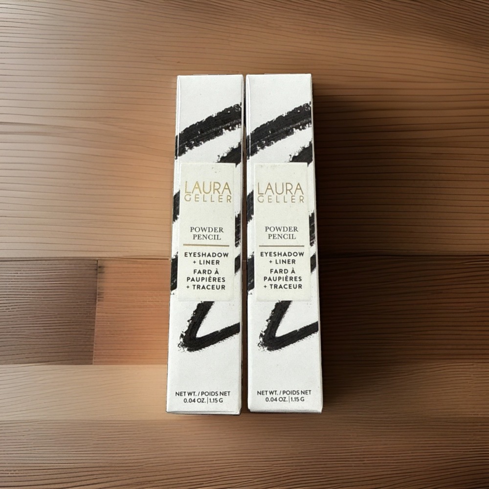 Laura Geller Powder Pencil Eyeshadow & Liner Obsidian (LOT OF 2) NEW IN BOX